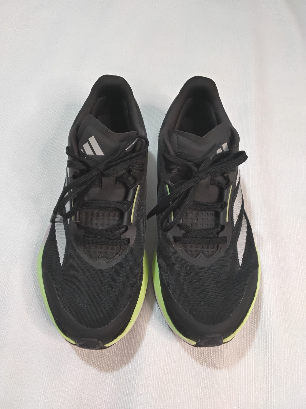 adidas Duramo Speed Black and Neon Green Athletic Running Shoes Mens Sz 8.5.